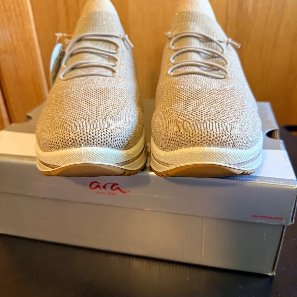 NEW‎ Ara Sapporo 3.0 Woven Stretch Metallic Shoes Sneakers Sand Gold US 11